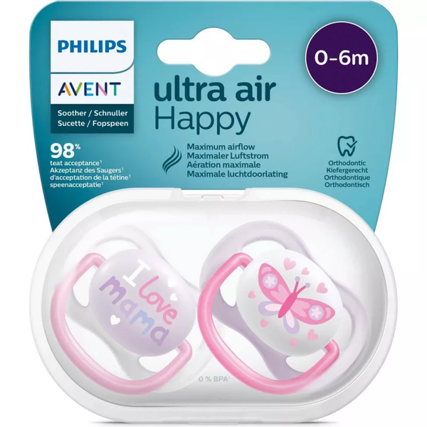 sucette-avent-natural-ultra-air-happy-0-6mois-rose