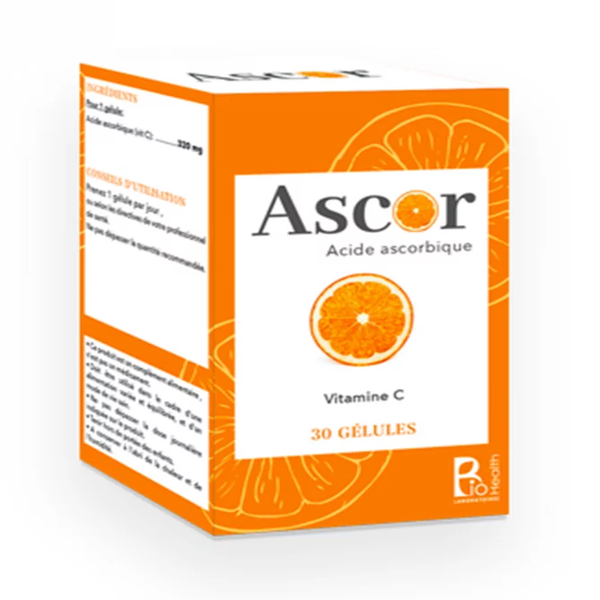 biohealth-ascor-vitamine-c-bt30-gelules bio health ascor vit c 320mg
