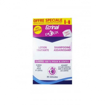 ecrinal pack anti poux lotion + shampooing