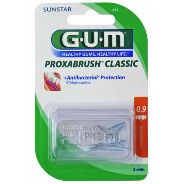 gum-brossettes-ultra-fine-cylindrique-boite-de-8-412 gum recharge brossette (412)