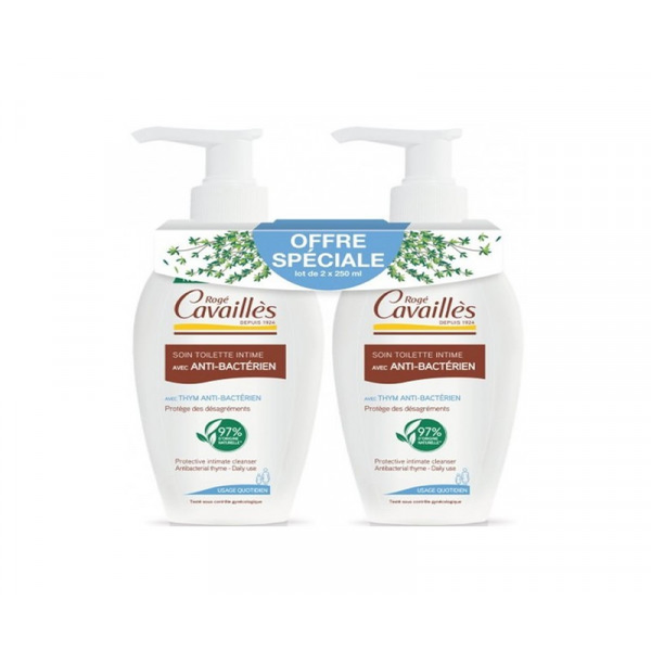 roge-cavailles-gel-intime-antibacterien-lot-de-2-250-ml roge cavailles gel intime antibactérien lot de 2 * 250 ml
